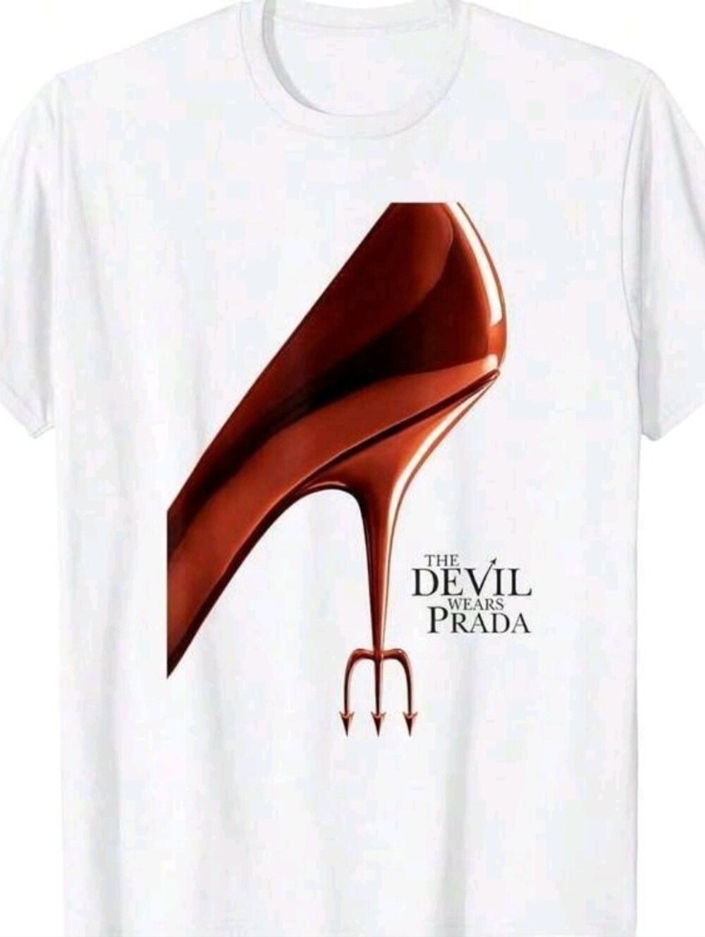 The Devil Wears Pradas Iconic Red Pitchfork Heel T-Shirt